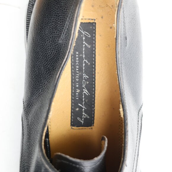 Johnston & Murphy Men\'s Size 9.5 Black Wingtip Oxfords Lace Up Handcrafted Italy main image 4